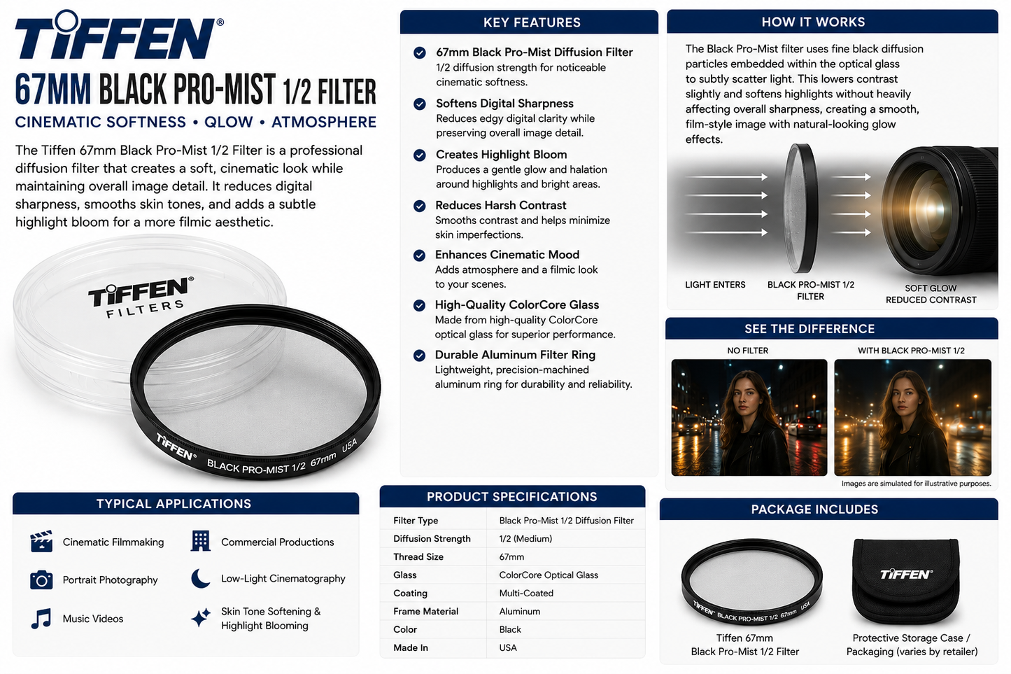 67MM BLACK PRO-MIST 1/2 FILTER