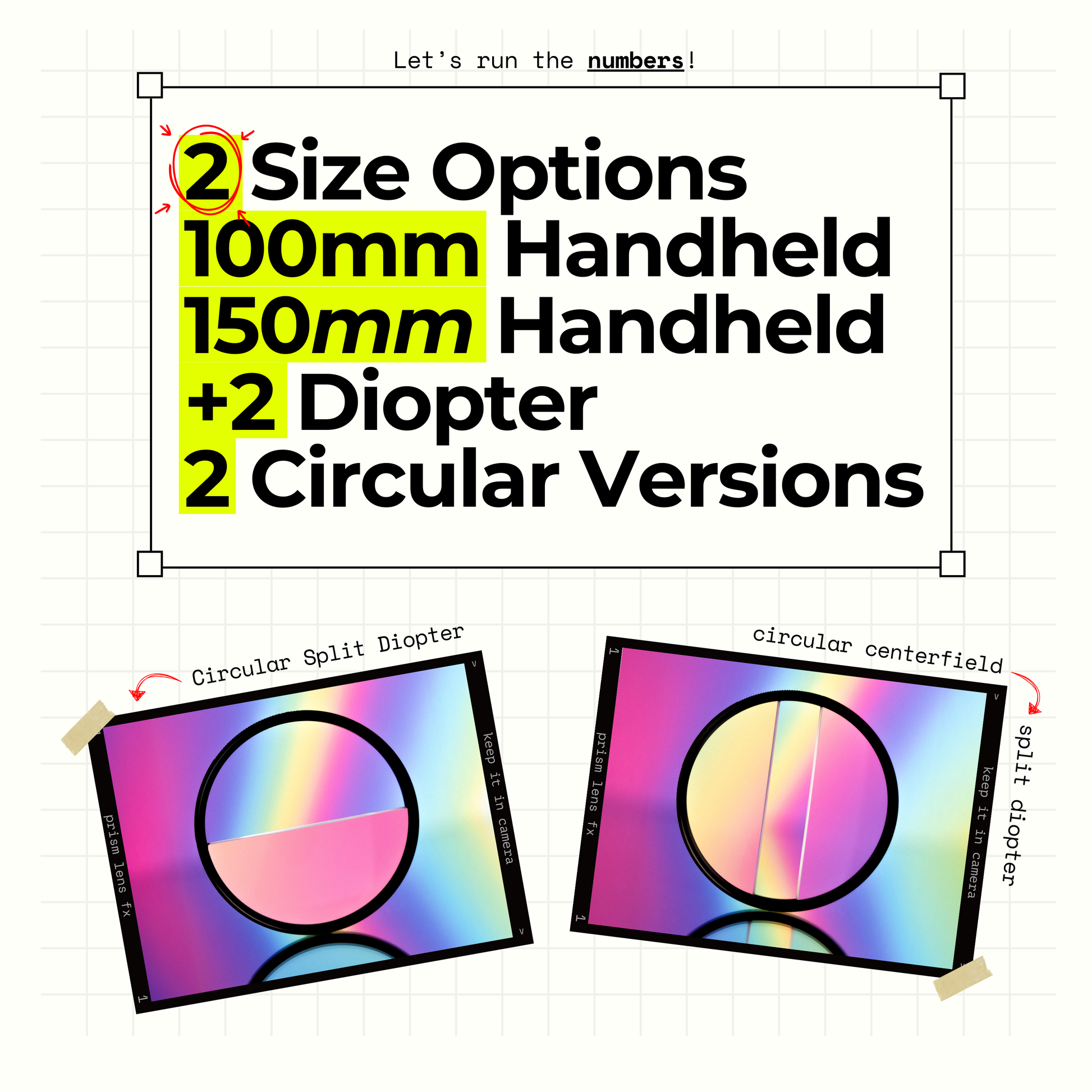 Handheld Split Diopter FX Filter 150mm Precision Focus Enhancer