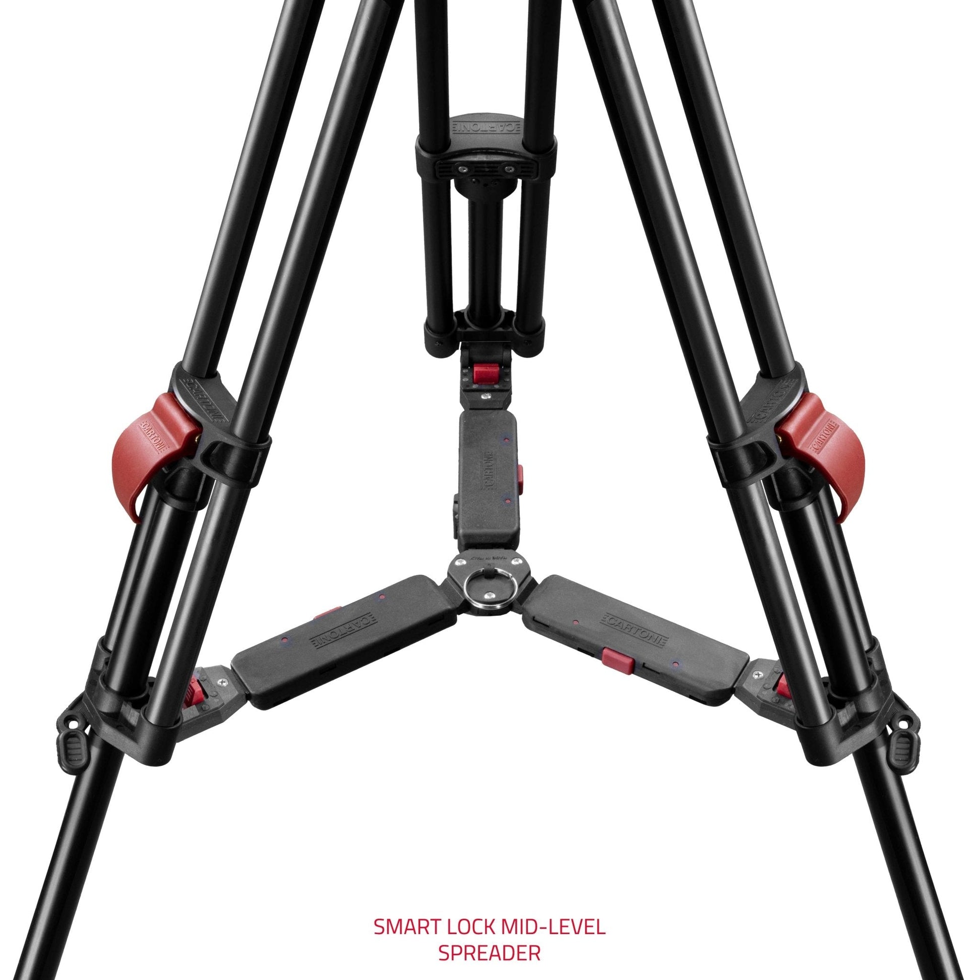 SHAPE FOCUS 12 Fluid Head with Red Lock Legs Mid-Level Spreader Tripod