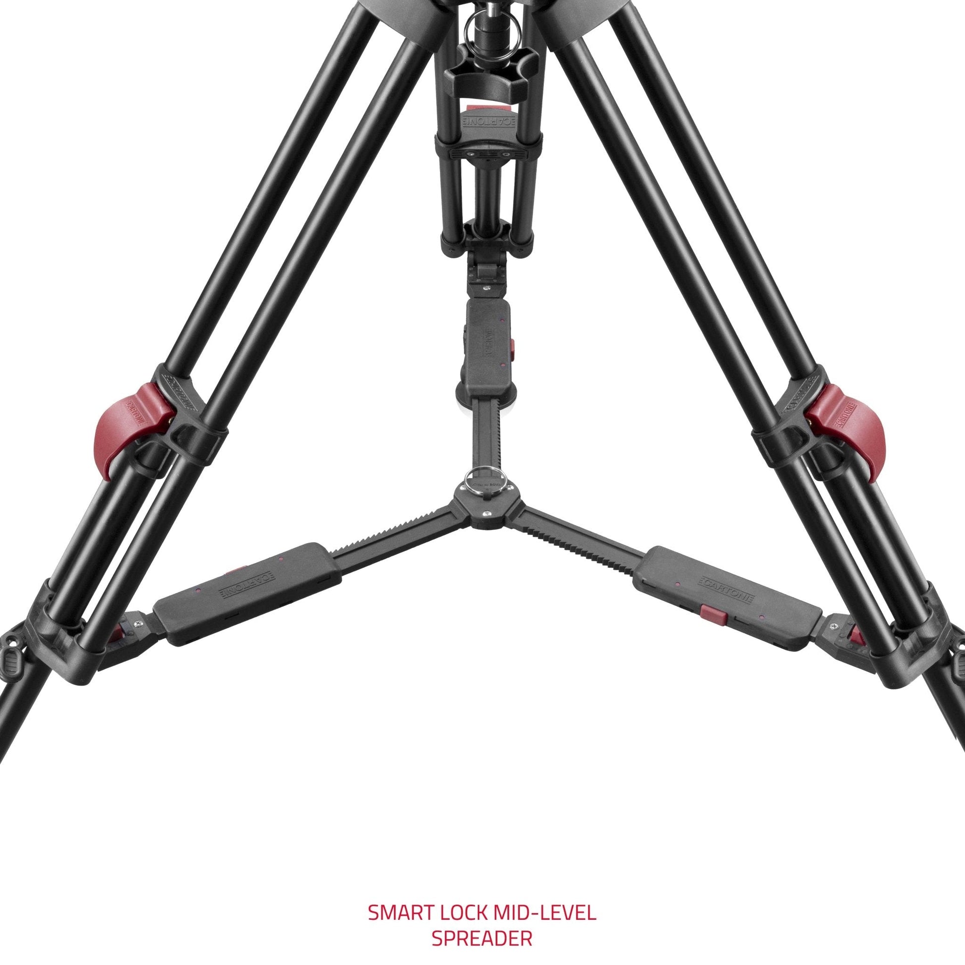 SHAPE FOCUS 12 Fluid Head with Red Lock Legs Mid-Level Spreader Tripod