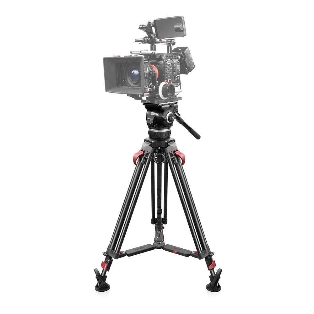 SHAPE FOCUS 18 Fluid Head with Red Lock Legs Mid-Level Spreader Tripod