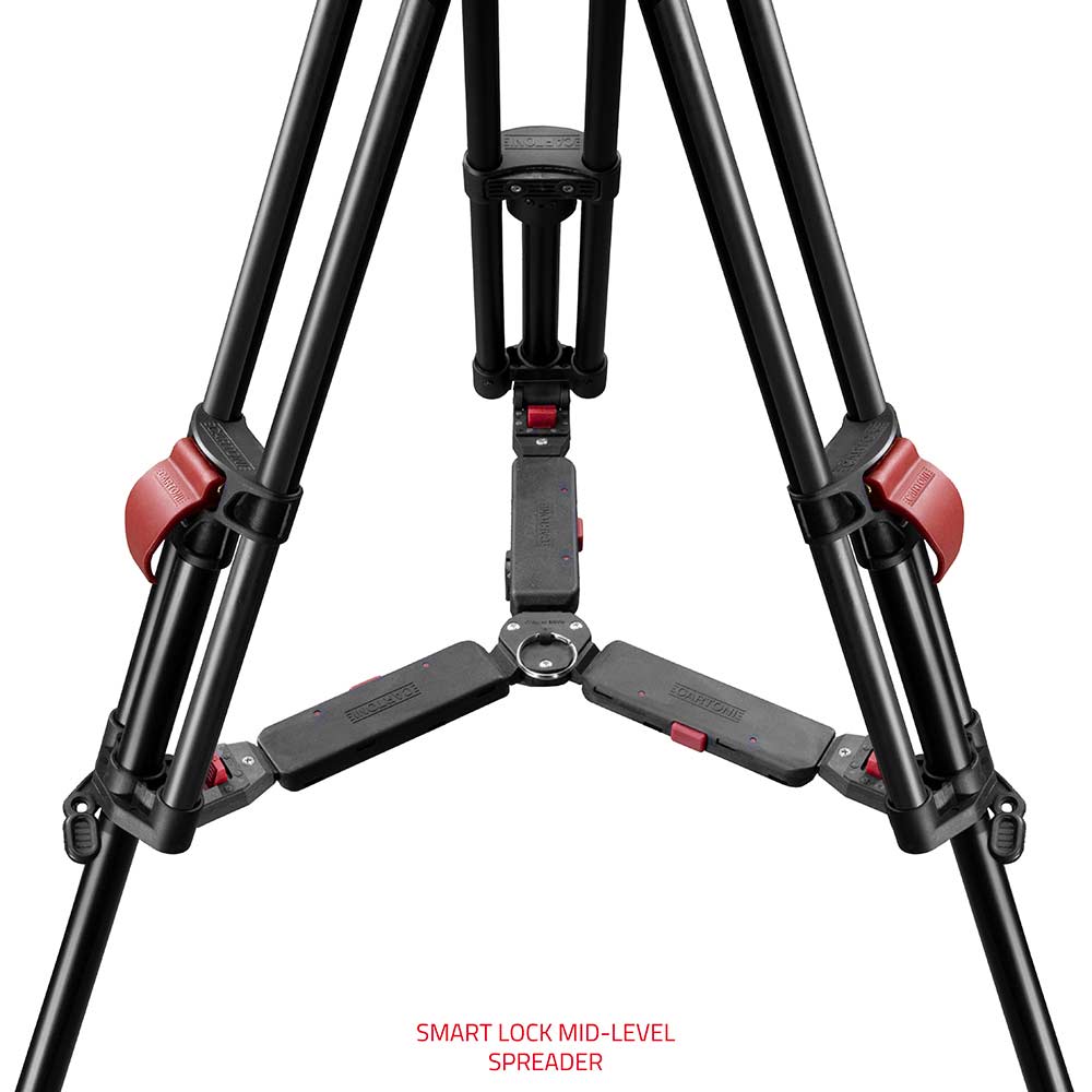 SHAPE FOCUS 18 Fluid Head with Red Lock Legs Mid-Level Spreader Tripod