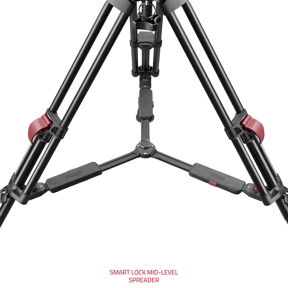 SHAPE FOCUS 18 Fluid Head with Red Lock Legs Mid-Level Spreader Tripod