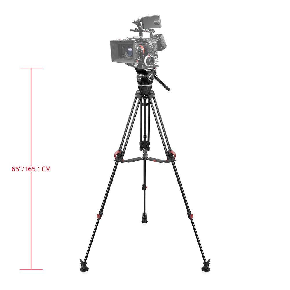 SHAPE FOCUS 18 Fluid Head with Red Lock Legs Mid-Level Spreader Tripod