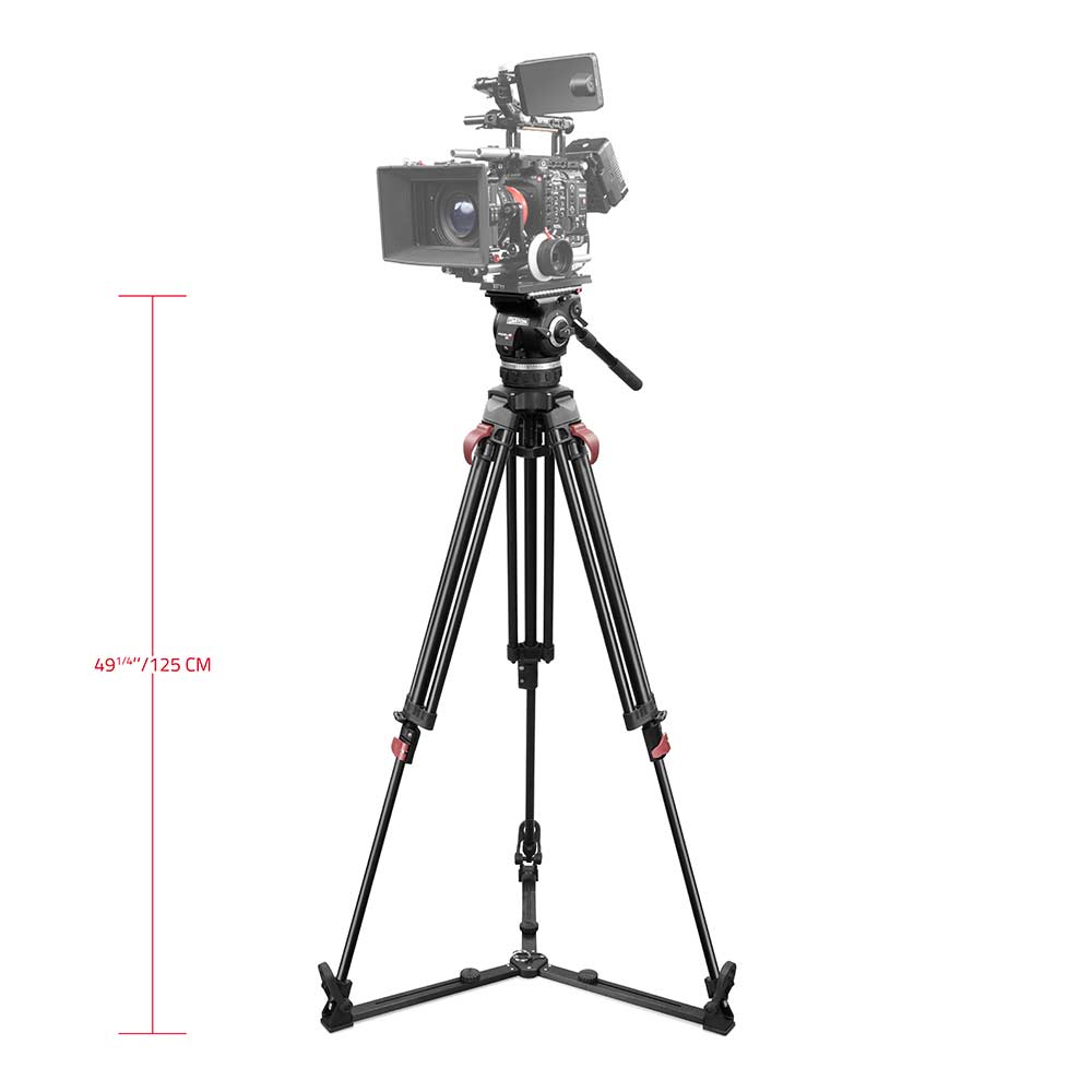 SHAPE FOCUS 18 Fluid Head with Red Lock Legs Mid-Level Spreader Tripod