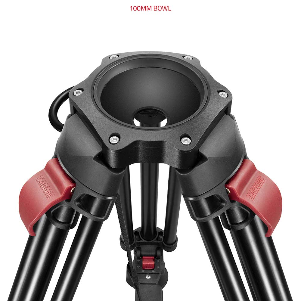 SHAPE FOCUS 18 Fluid Head with Red Lock Legs Mid-Level Spreader Tripod