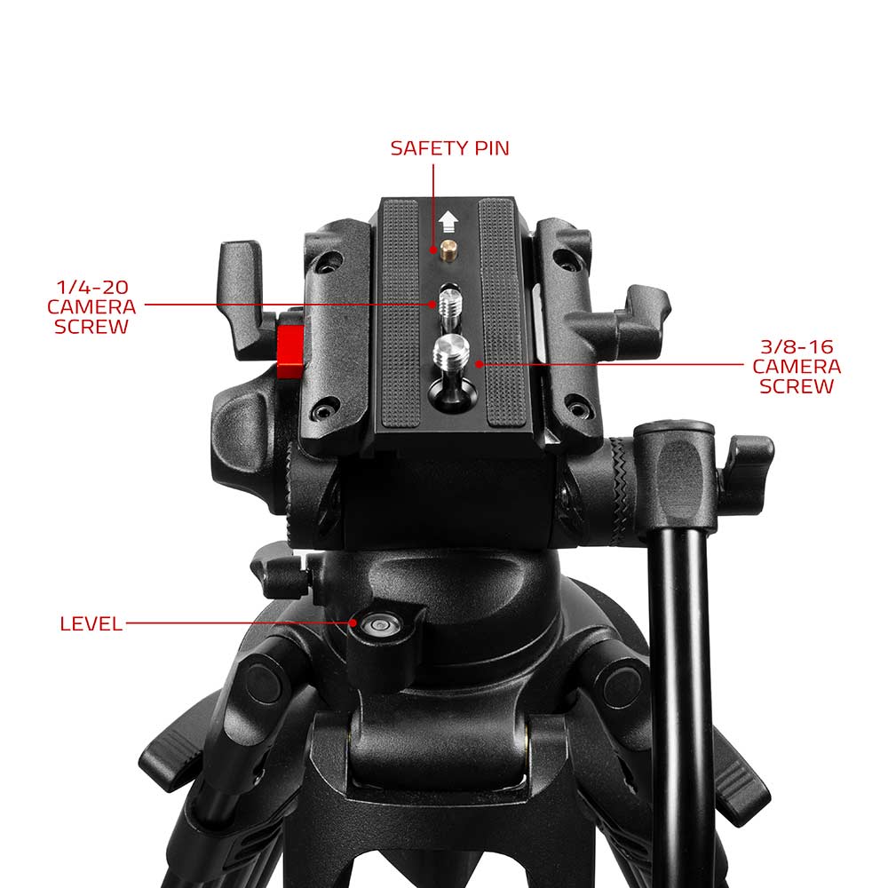 SHAPE Freelance Heavy-Duty Tripod with Fluid Head: Stable, Smooth, Professional