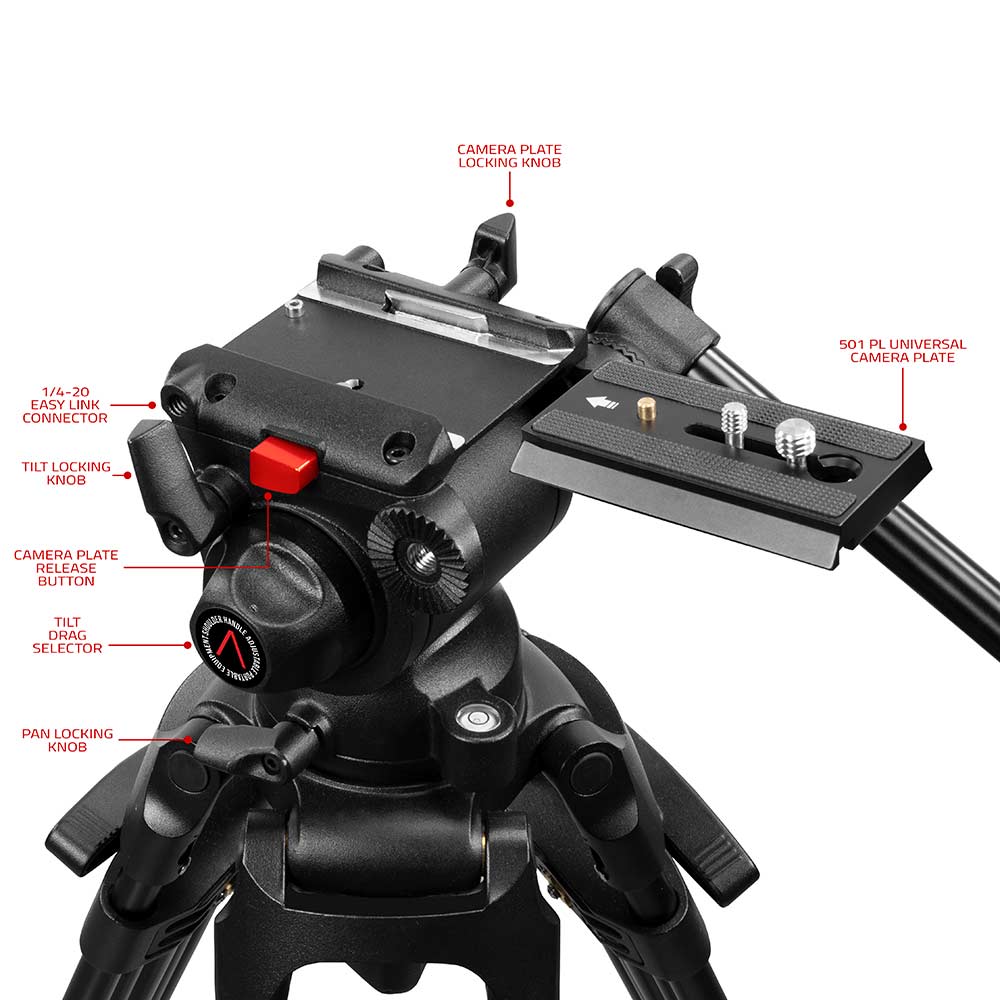 SHAPE Freelance Heavy-Duty Tripod with Fluid Head: Stable, Smooth, Professional