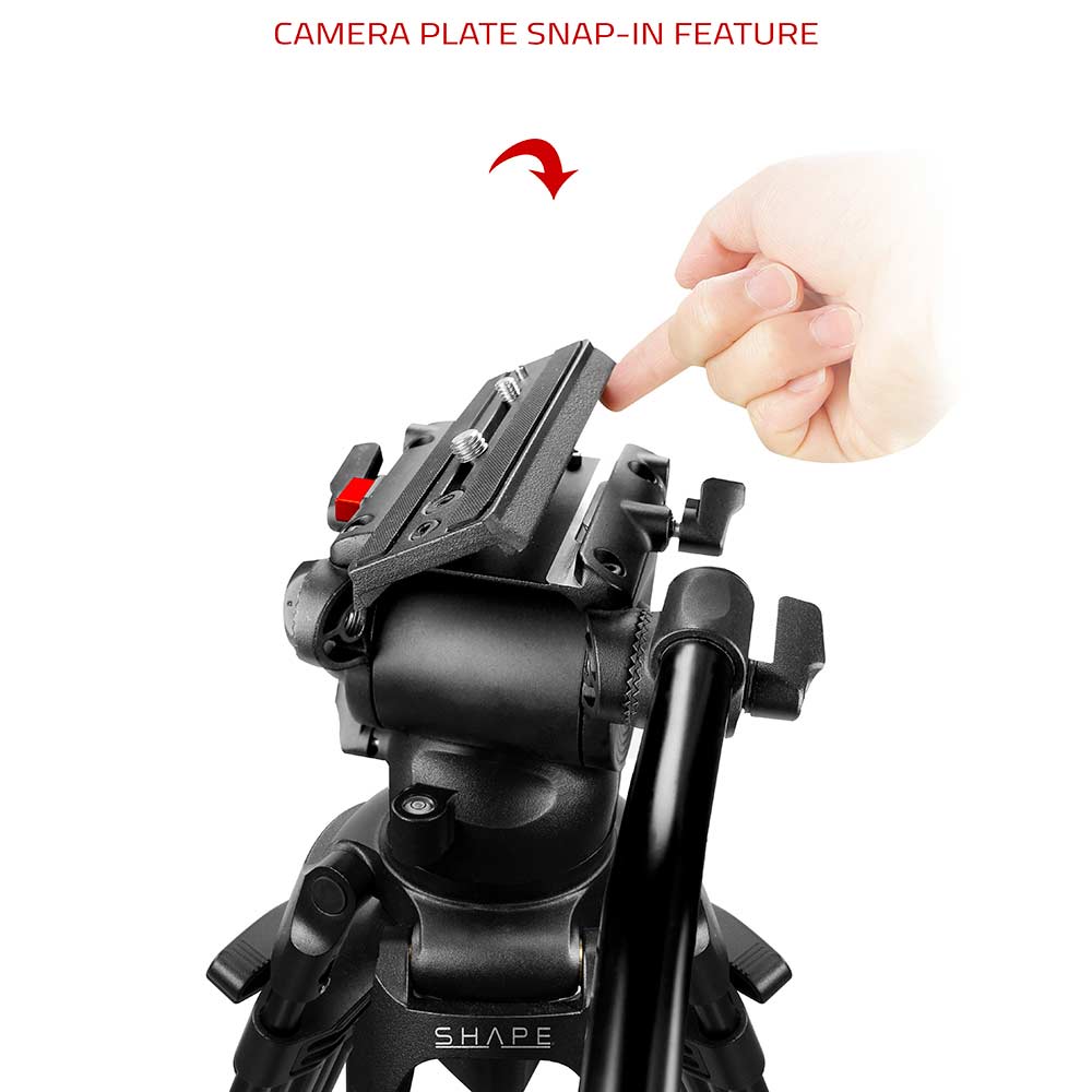 SHAPE Freelance Heavy-Duty Tripod with Fluid Head: Stable, Smooth, Professional