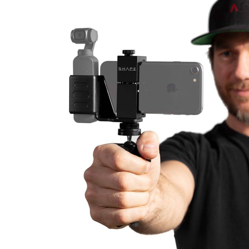 Secure Gimbal Mounting Bracket with Selfie Grip Tripod for DJI Osmo Pocket