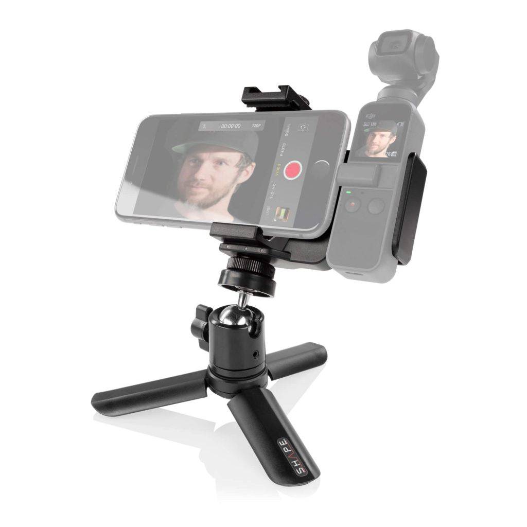 Secure Gimbal Mounting Bracket with Selfie Grip Tripod for DJI Osmo Pocket