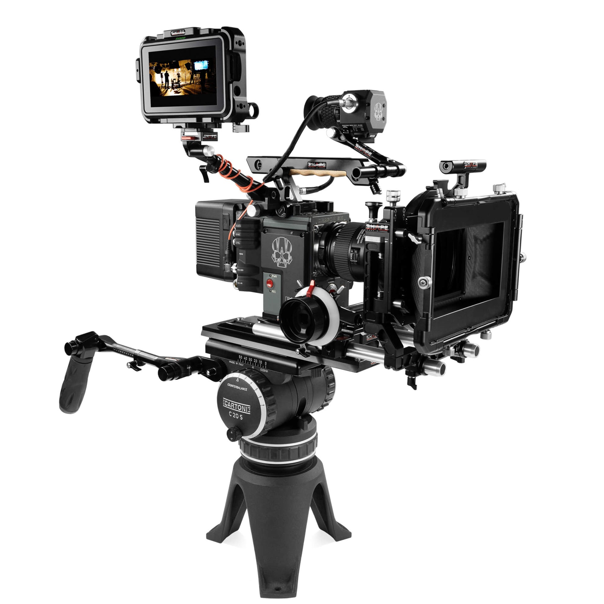 SHAPE Telescopic Pan Handle with Push Button for Cartoni Tripod Heads