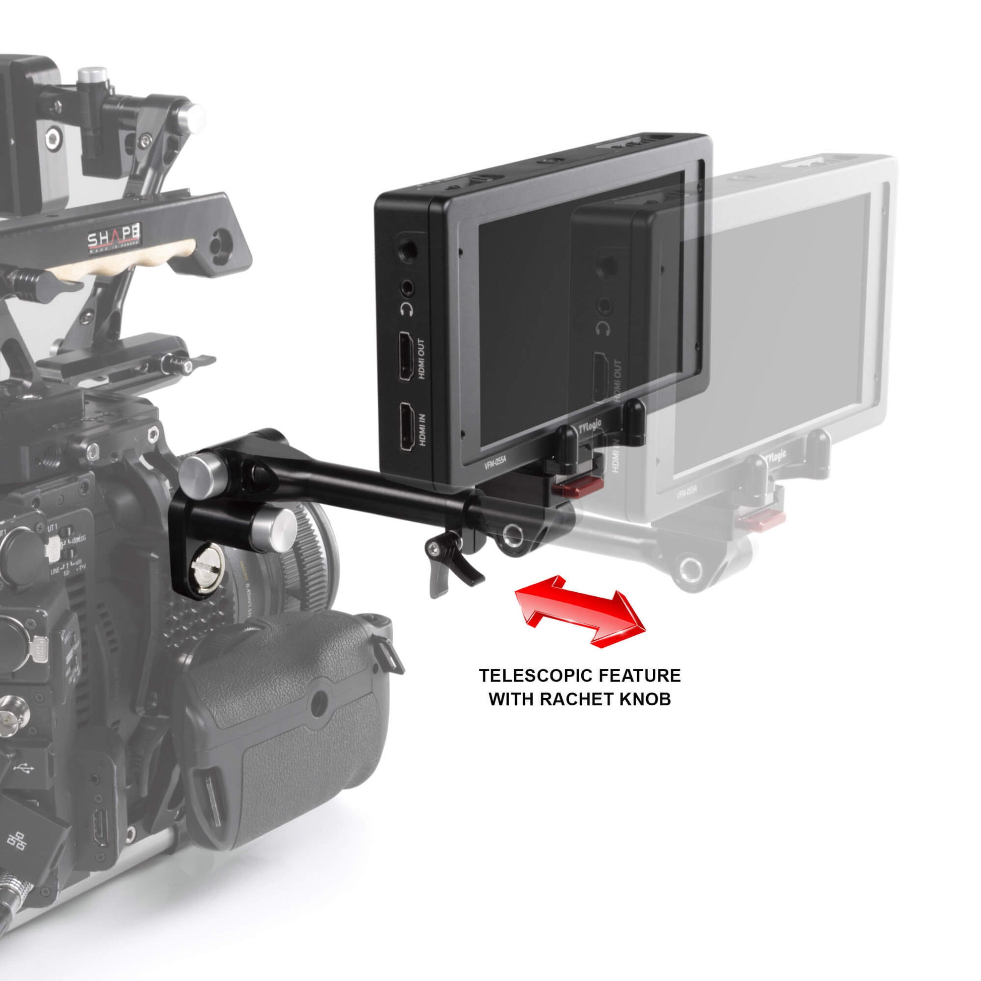 Telescopic Push Button Magic Arm with Mini Quick Release Plate