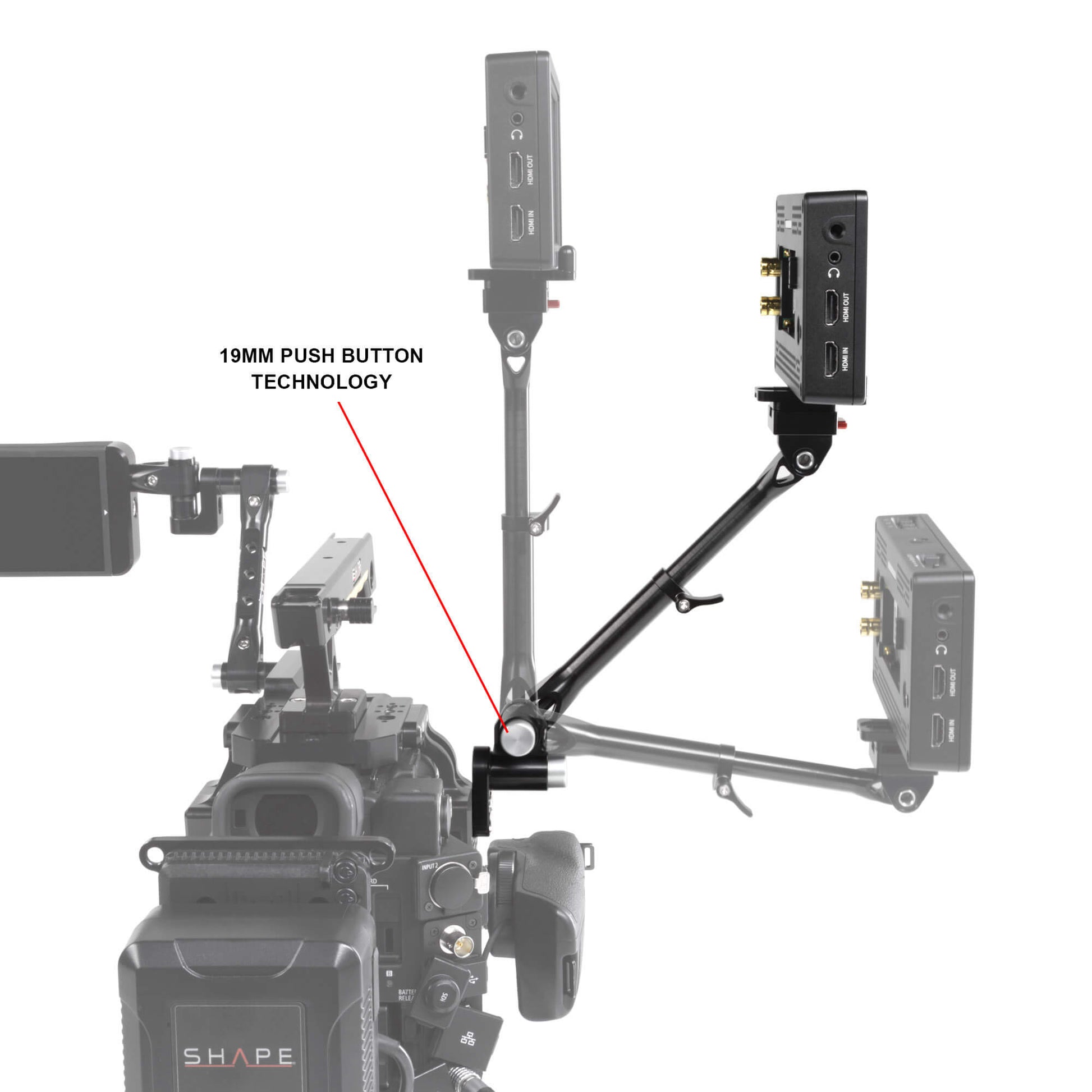 Telescopic Push Button Magic Arm with Mini Quick Release Plate