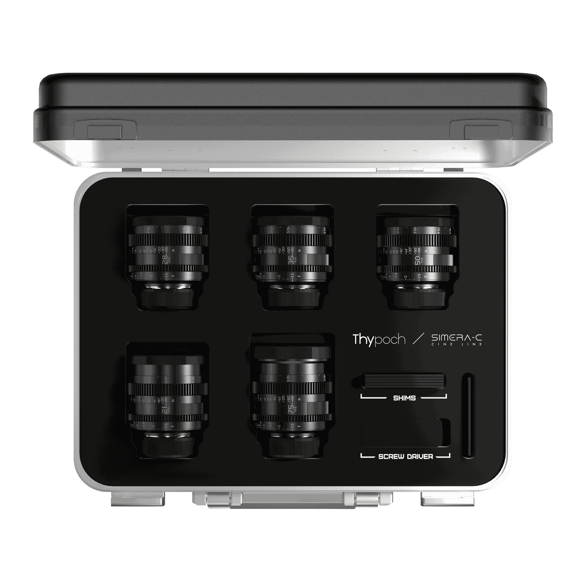 Thypoch Simera-C T1.5 Cine Lens Kit: 21/28/35/50/75mm Professional Camera Lenses