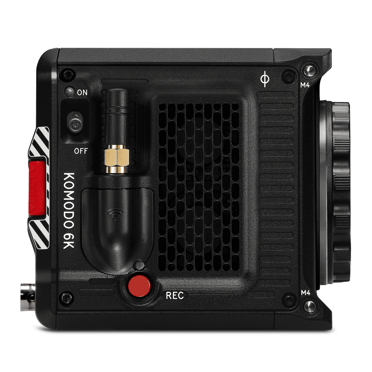 Top-of-the-line RED Komodo 6k camera showcasing 'red digital cinema'.