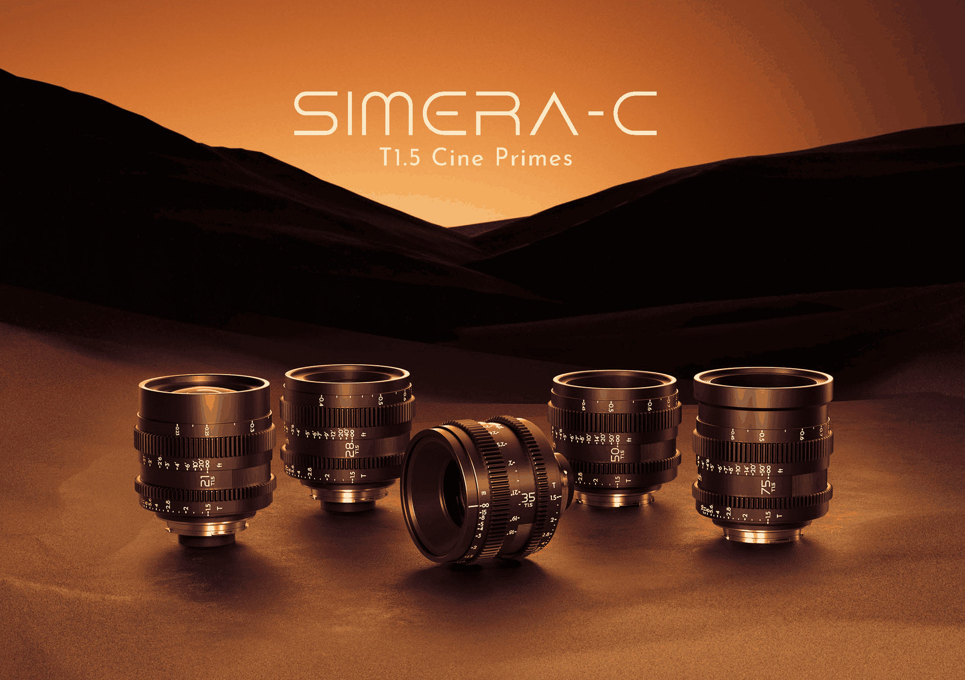 Thypoch Simera-C T1.5 Cine Lens Kit: 21/28/35/50/75mm Professional Camera Lenses