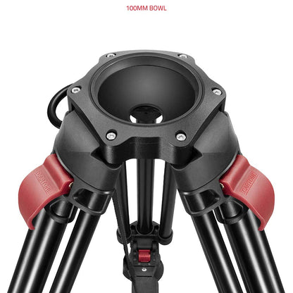 SHAPE FOCUS 18 Fluid Head with Red Lock Legs Mid-Level Spreader Tripod