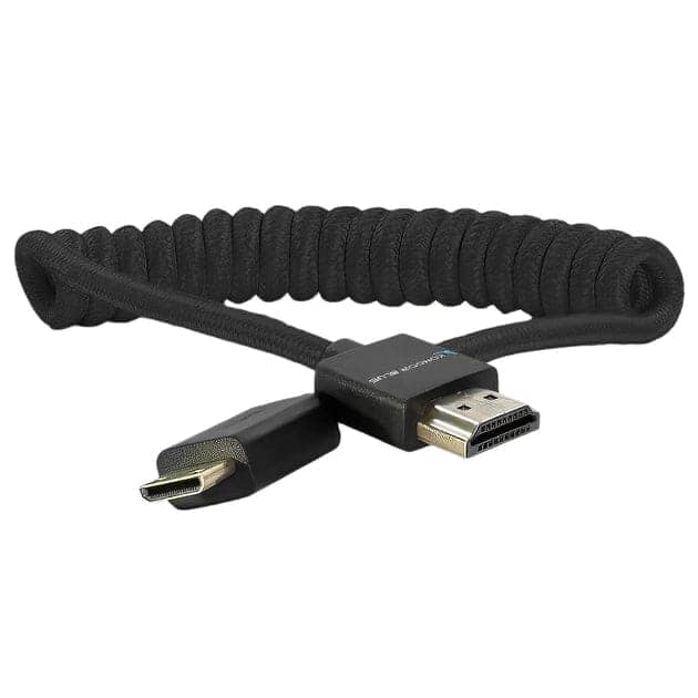 MINI HDMI TO FULL HDMI CABLE 12"-24" BRAIDED COILED
